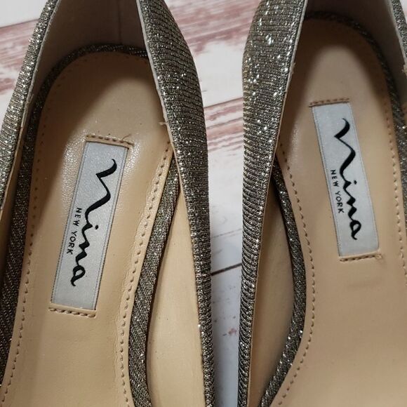 NIB Nina Shoes Carolyn Steel Luna Shine -size 5 - Picture 6 of 7